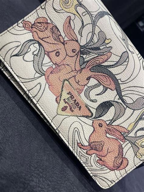 prada bunny print wallet|PRADA X JAMES JEAN Glace Calfskin Rabbit Print Wallet On.